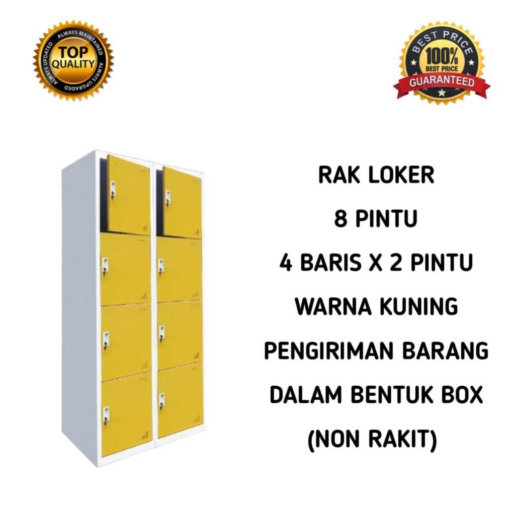 Zehn Loker Besi 8 Pintu Lc00104-2-Yl Zehn Locker Lc00104 2Set Locker dengan 8 Pintu Penyimpanan Bara