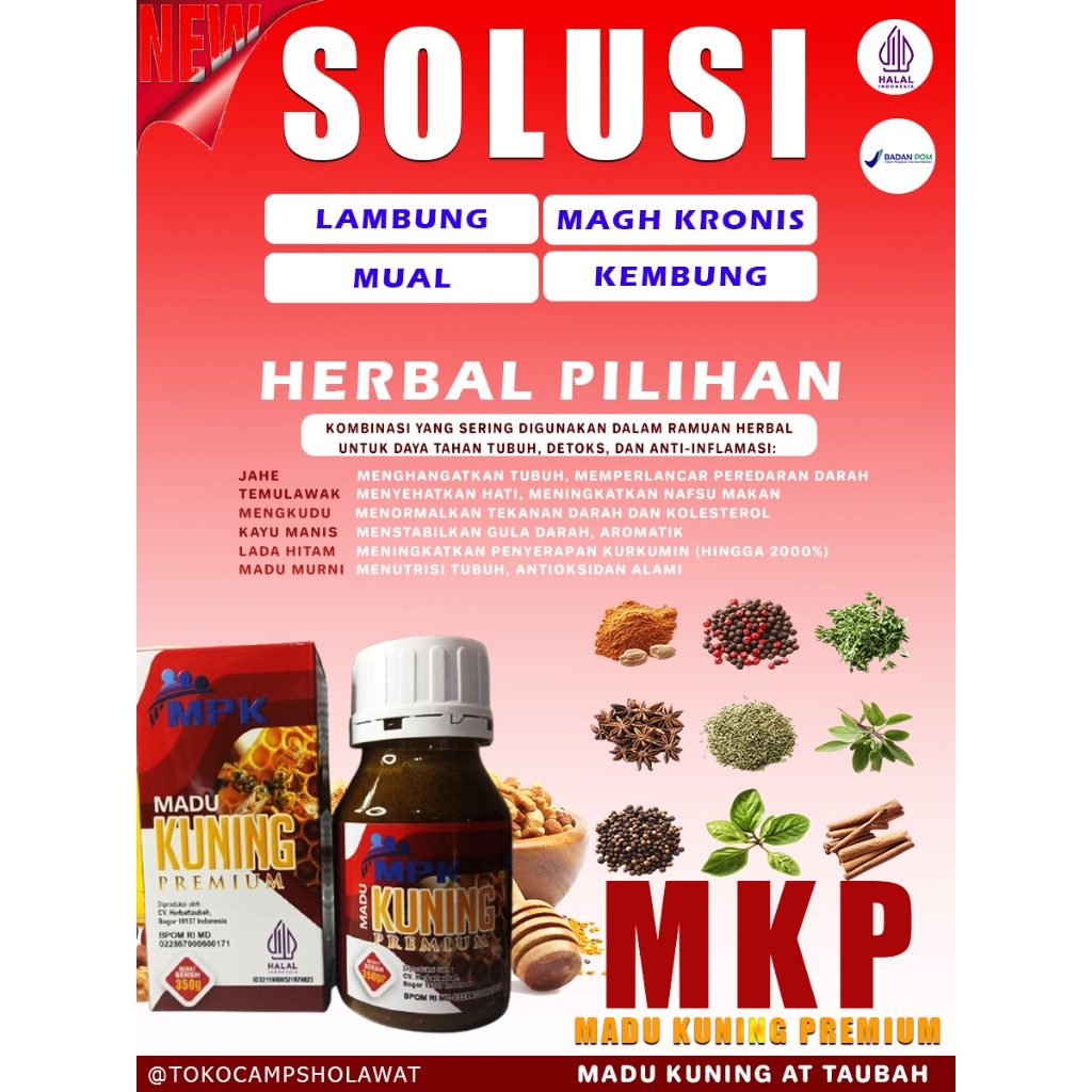 

( MPK ) MADU PREMIUM KUNING MADU MURNI & HERBAL PILIHAN SOLUSINYA
