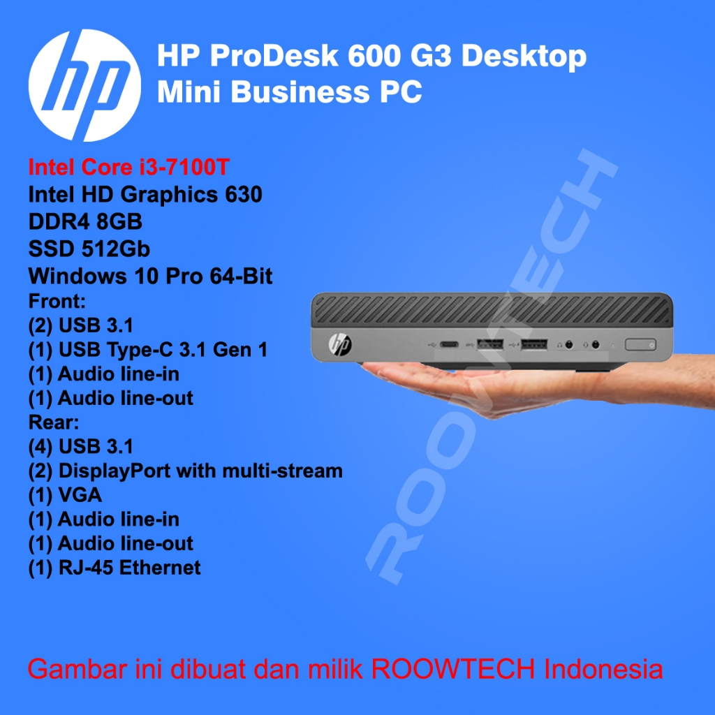 Mini Pc HP Core i5 8gb SSD 512Gb Garansi 1Tahun