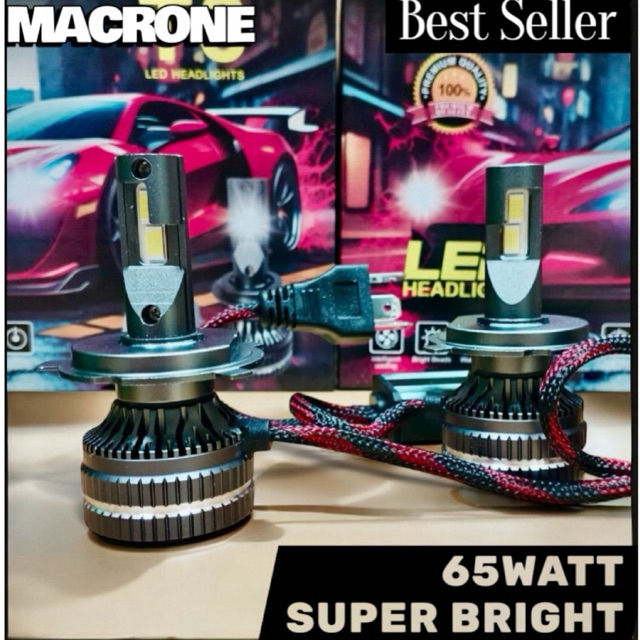 Lampu led mobil Grandmax headlamp H4 Macrone T8 65W Super Terang Garansi 1tahun