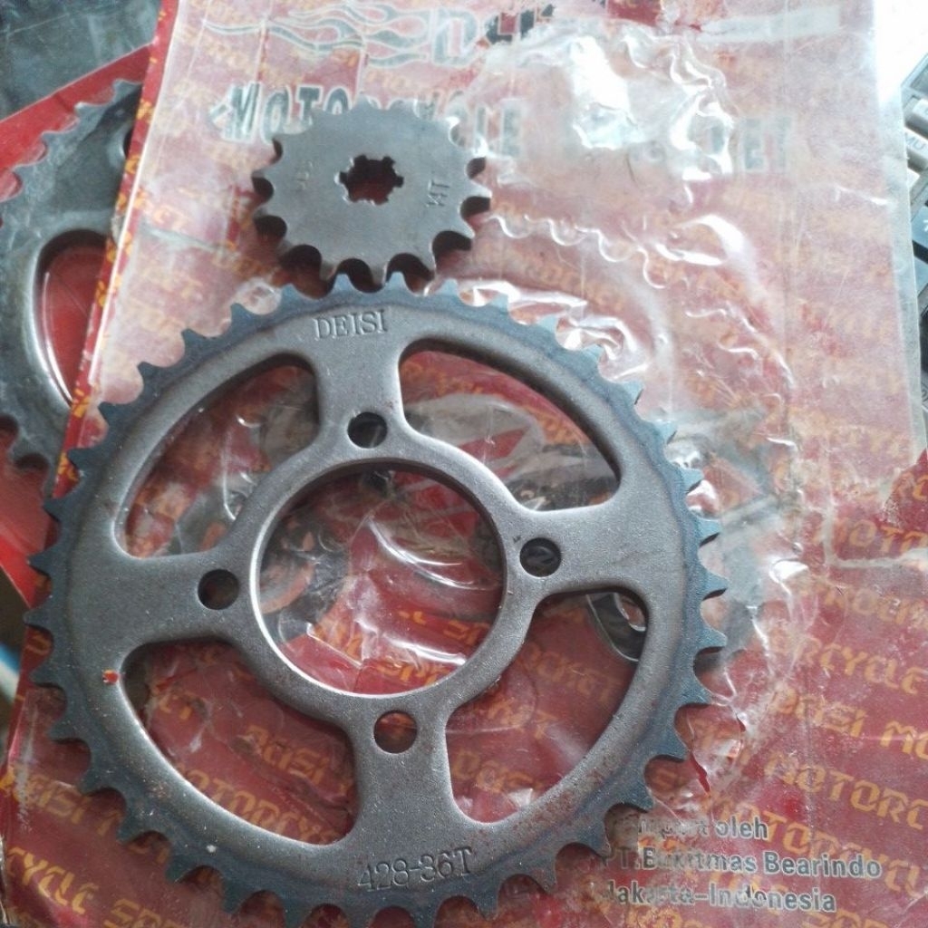 gear press gir depan belakang motor smash/shogun