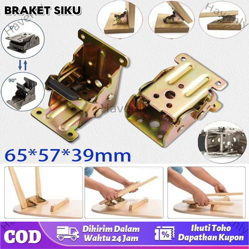 Braket Engsel Kaki Meja Siku Lipat 90 derajat / Engsel Siku Kaki Meja Lipat engsel meja lipat【COD】
