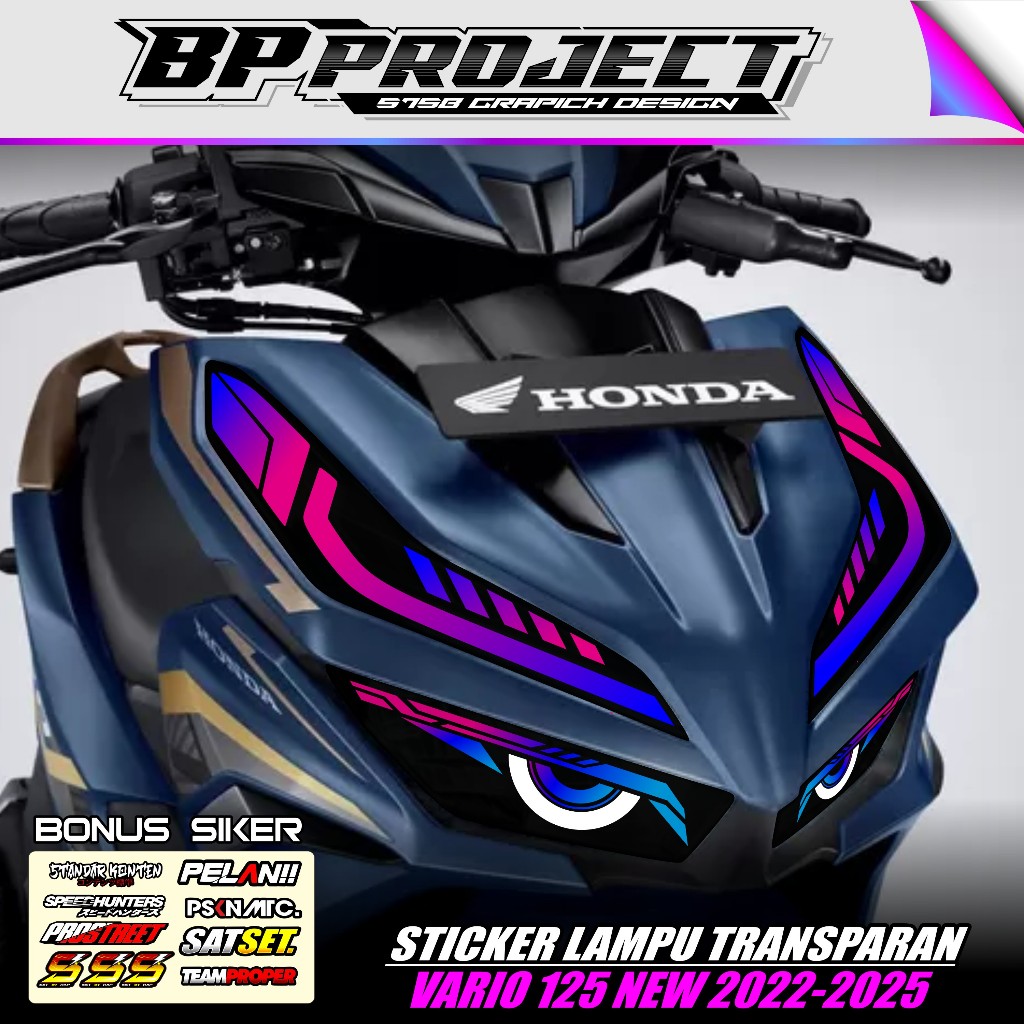 STICKER VARIASI LAMPU ALIS MOTOR VARIO NEW 125 150 2022 - 2025 - STICKER LAMPU ALIS DEPAN VARIO 125 