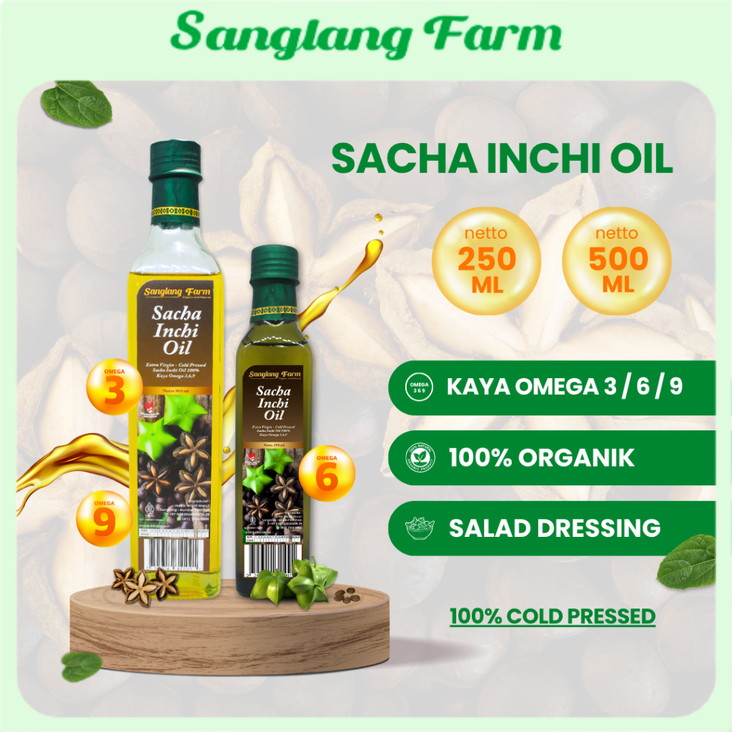 

SANGLANG FARM Minyak Sacha Inchi Oil Kaya Omega 3 / 6 / 9 Original Organik 100% Cold Pressed
