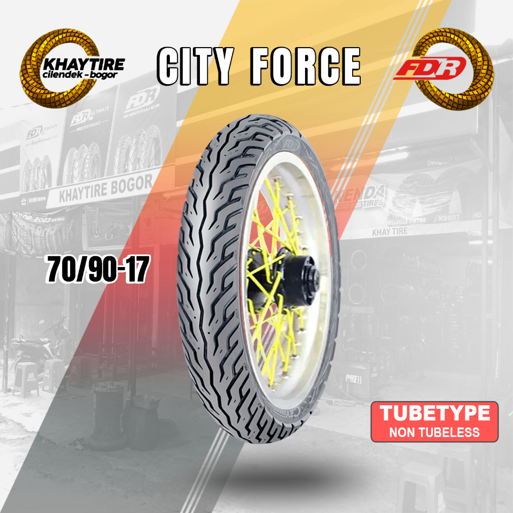 Sepasang/Satuan Ban Motor Bebek FDR CITY FORCE Ring 17 Non Tubeless