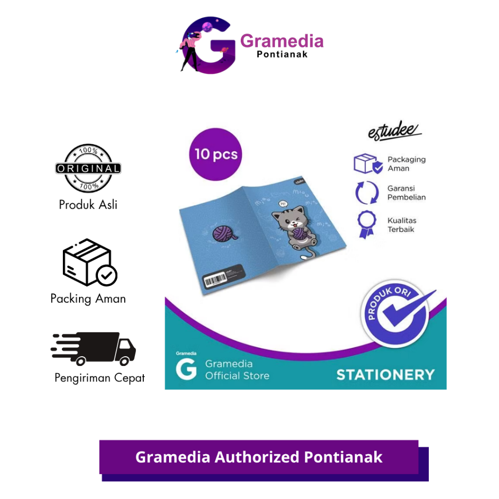

GRAMEDIA PONTIANAK - ESTUDEE I B5 FANCY CUTE ISI 10 - BUKU TULIS