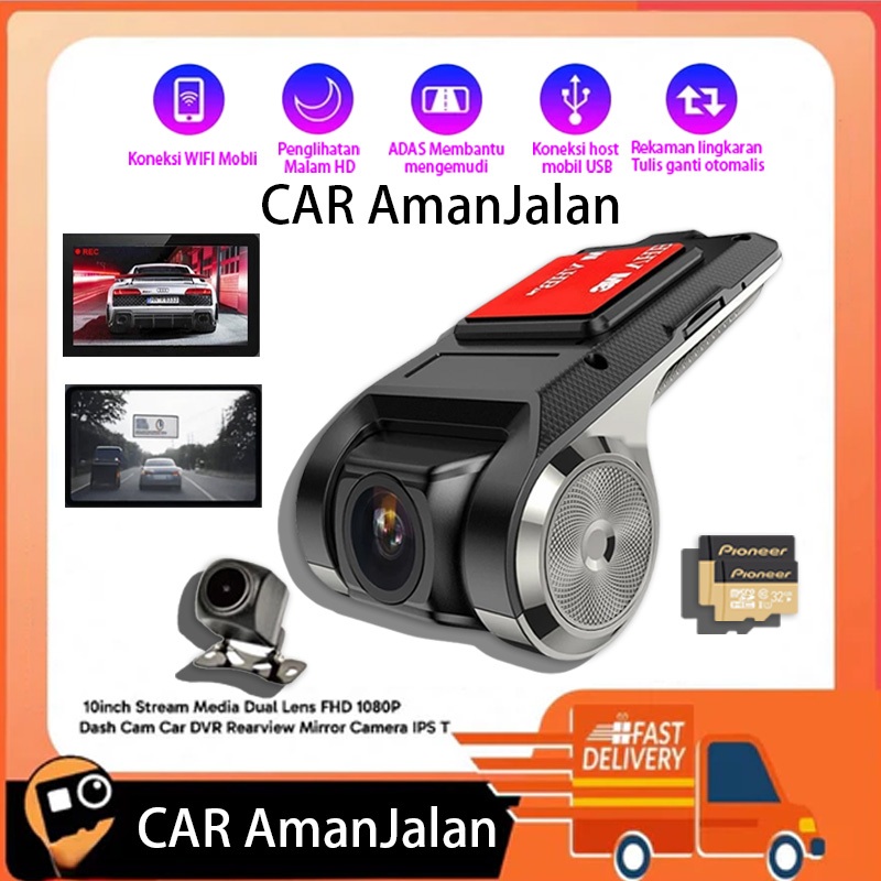Dashcam【Lokal Stok】H01 2k Full HD  Tautan wifi Dashcam Untuk Mobil Dashcam mobil Dashcam Deskcam Mob
