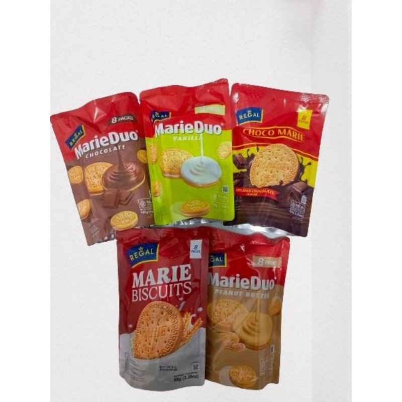 

REGAL CHOCO MARIE BISCUIT COOKIES Belgian Chocolate Flavor Biskuit Marie Lapis Cokelat 8 PACKS POUCH 64gr