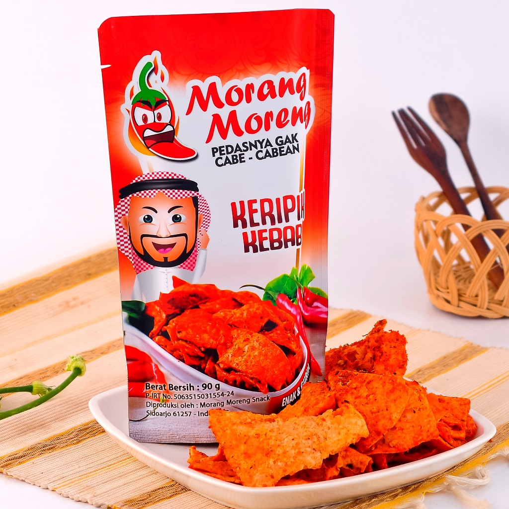 

Keripik Pedas Kulit Kebab Morang Moreng / Tortilla Kebab Krispi Aneka Rasa