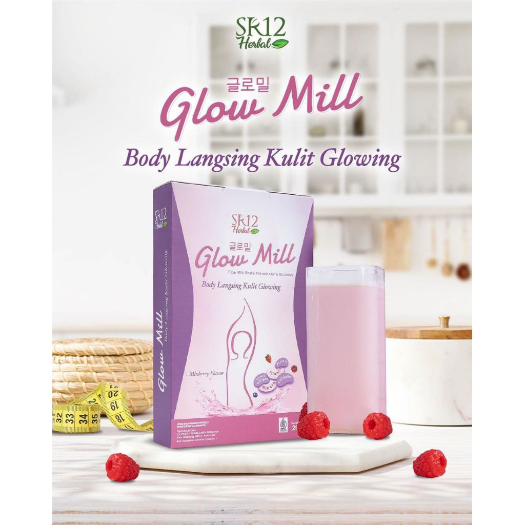 Glow Mill SR12/Minuman Fiber/Kolagen/Body Langsing Kulit Glowing/Minuman Diet/Susu Diet