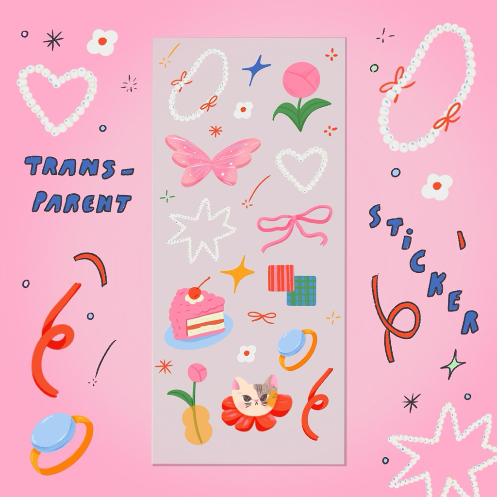 

Transparent Stickers noia | stiker transparan deco