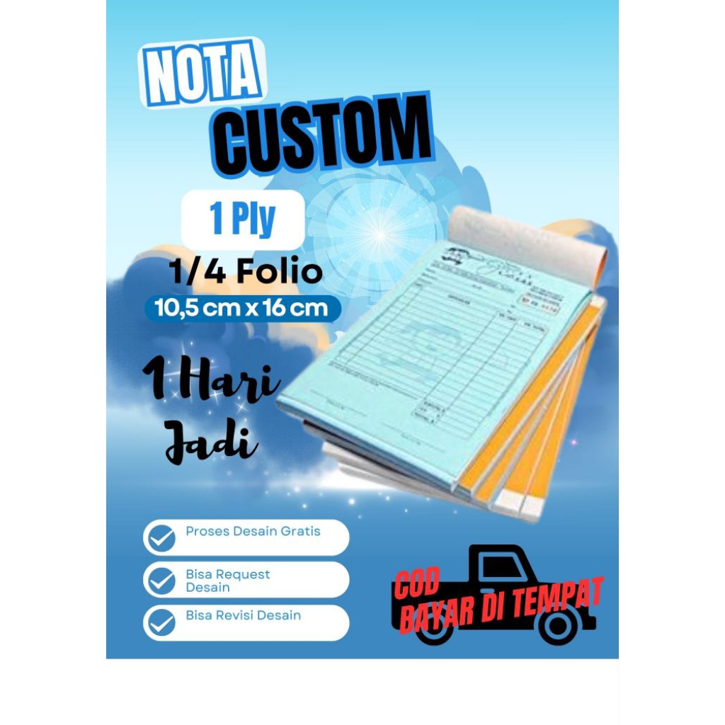

Nota Custom Sendiri (1/4 Folio 10,5 x 16cm) 1ply #Free Custom#