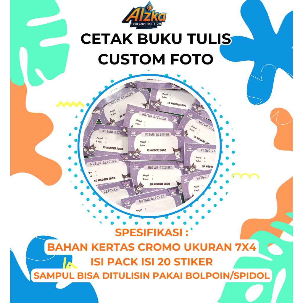 

Stiker Nama Buku Sekolah – Isi 20 pcs/pack | Label Buku Anak