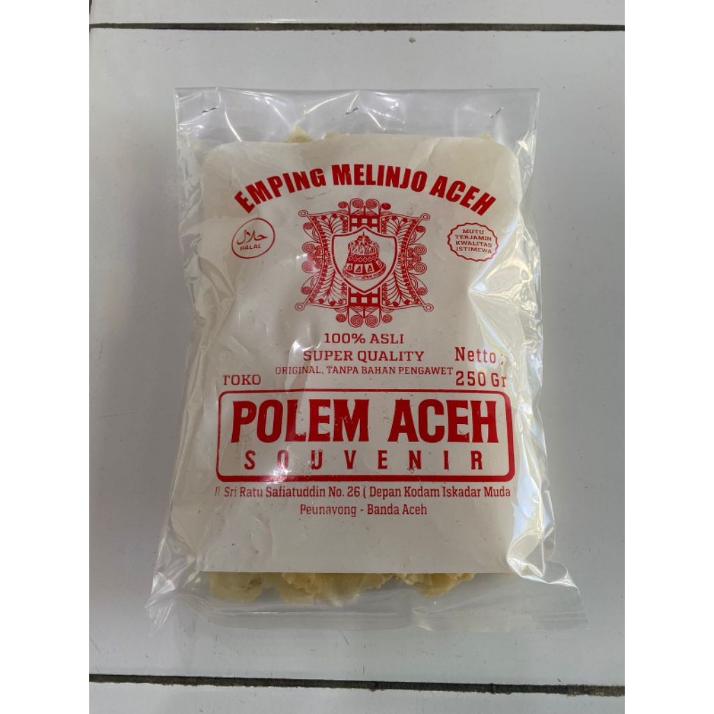 

Emping Melinjo tipis asli Aceh 100 gram /Emping Aceh tipis 100gr