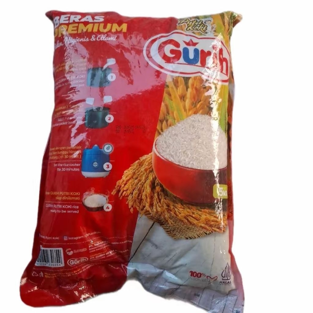 

BERAS PREMIUM GURIH PULEN HIGIENIS & ALAMI NETTO 5KG MURAH BERKUALITAS Murmer