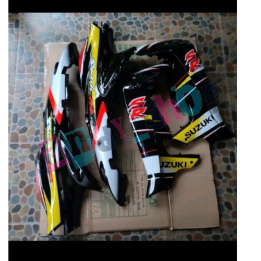 Cover Body Belakang Set Sayap Smash 110 Old Smash Lama Hitam Berstriping