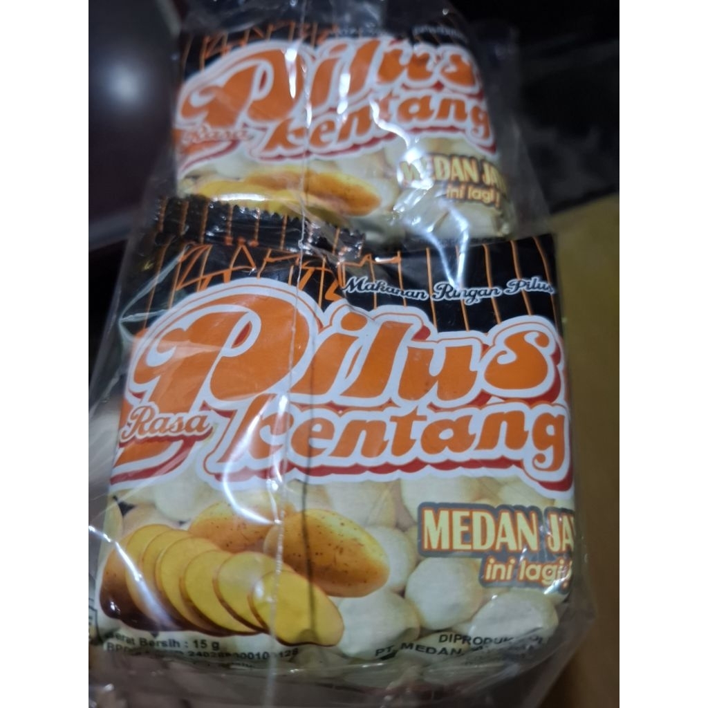 

PILUS KENTANG 1 RENTENG ISI 10 BUNGKUS X 15 GRAM