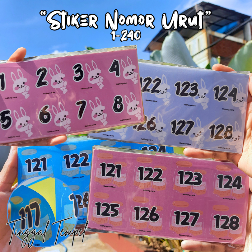 

Stiker Nomor 1-120, Stiker Nomor Urut Premium Glossy Untuk Saving Challenge Album Menabung