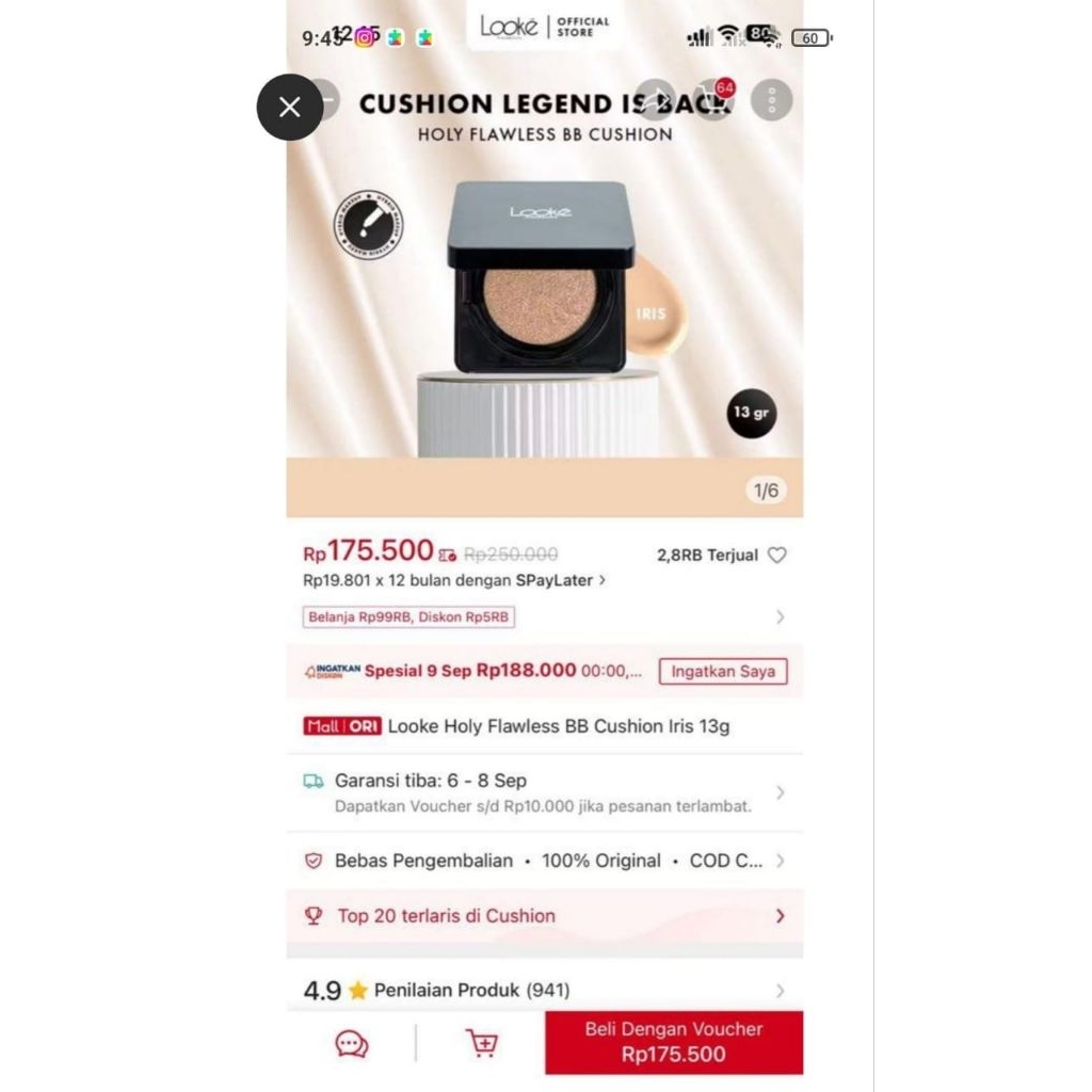 looke cushion preloved