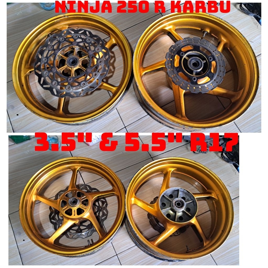 velg tapak lebar ninja 250 r karbu uk 350 dan 550 ring 17 copotan