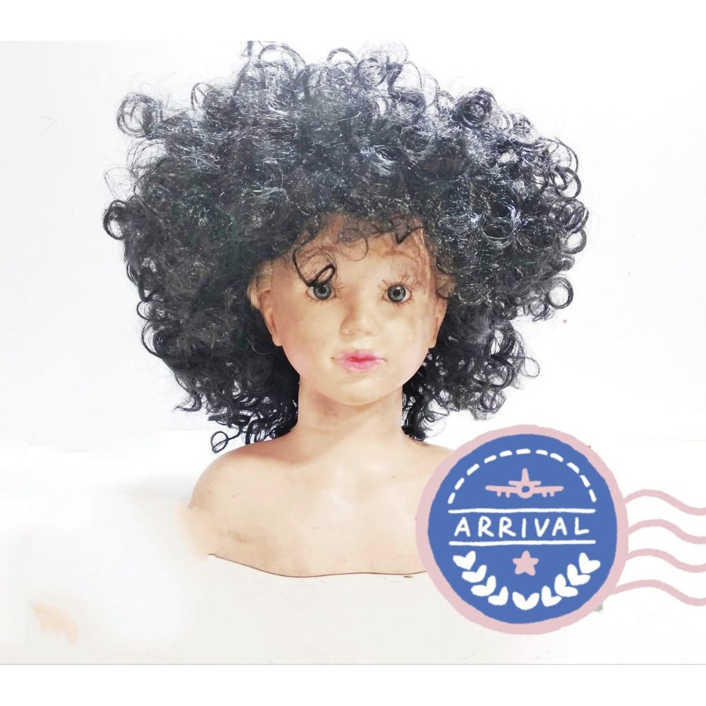 Wig Hitam|Wig Rambut Palsu|Wig Badut Hitam|Wig Kribo