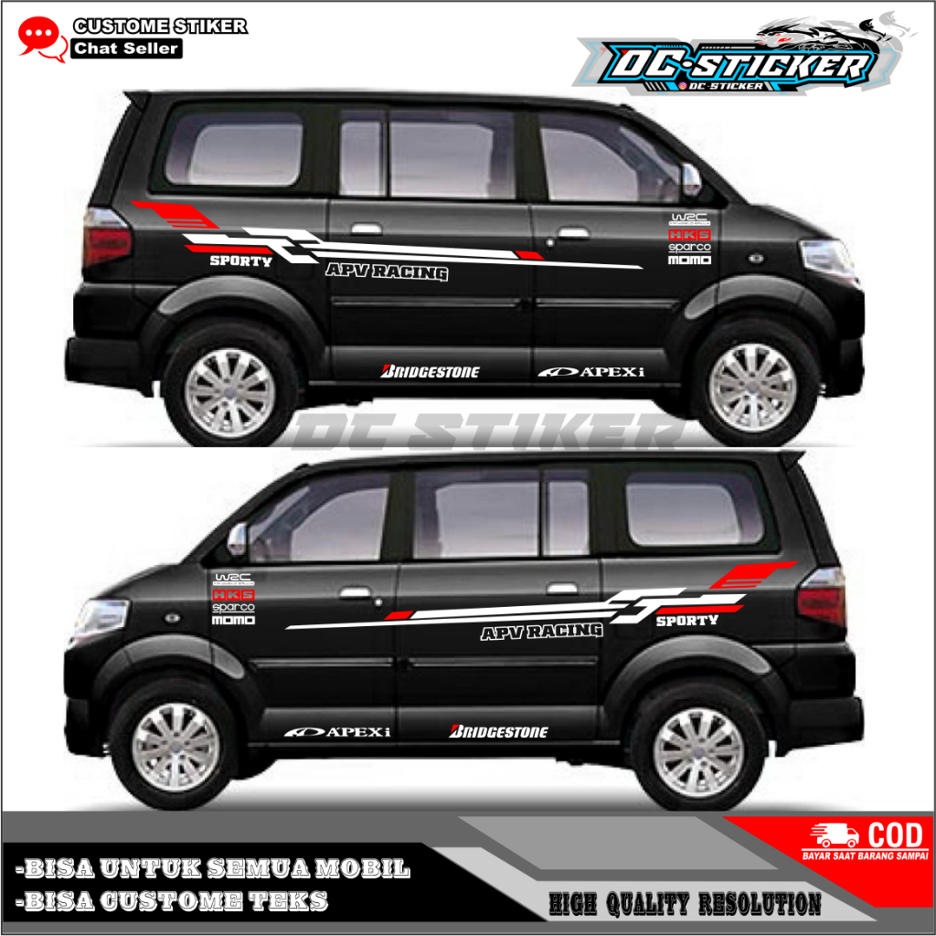 Promo Stiker Sticker Mobil APV RACING Stiker APV Stripe APV List APV, GRANMAX Keren