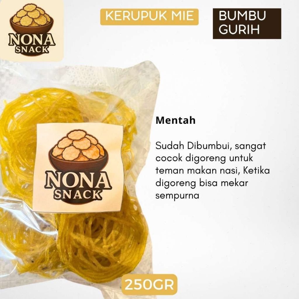 

NONA SNACK - Kerupuk Mie Bumbu/Kerupuk Asinan Mentah Renyah 250gr