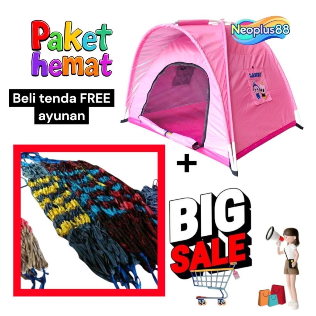 (BELI 1 GRATIS 1) PAKET HEMAT TENDA ANAK AYUNAN TALI MAINAN ANAK PEREMPUAN LAKI LAKI TERLARIS
