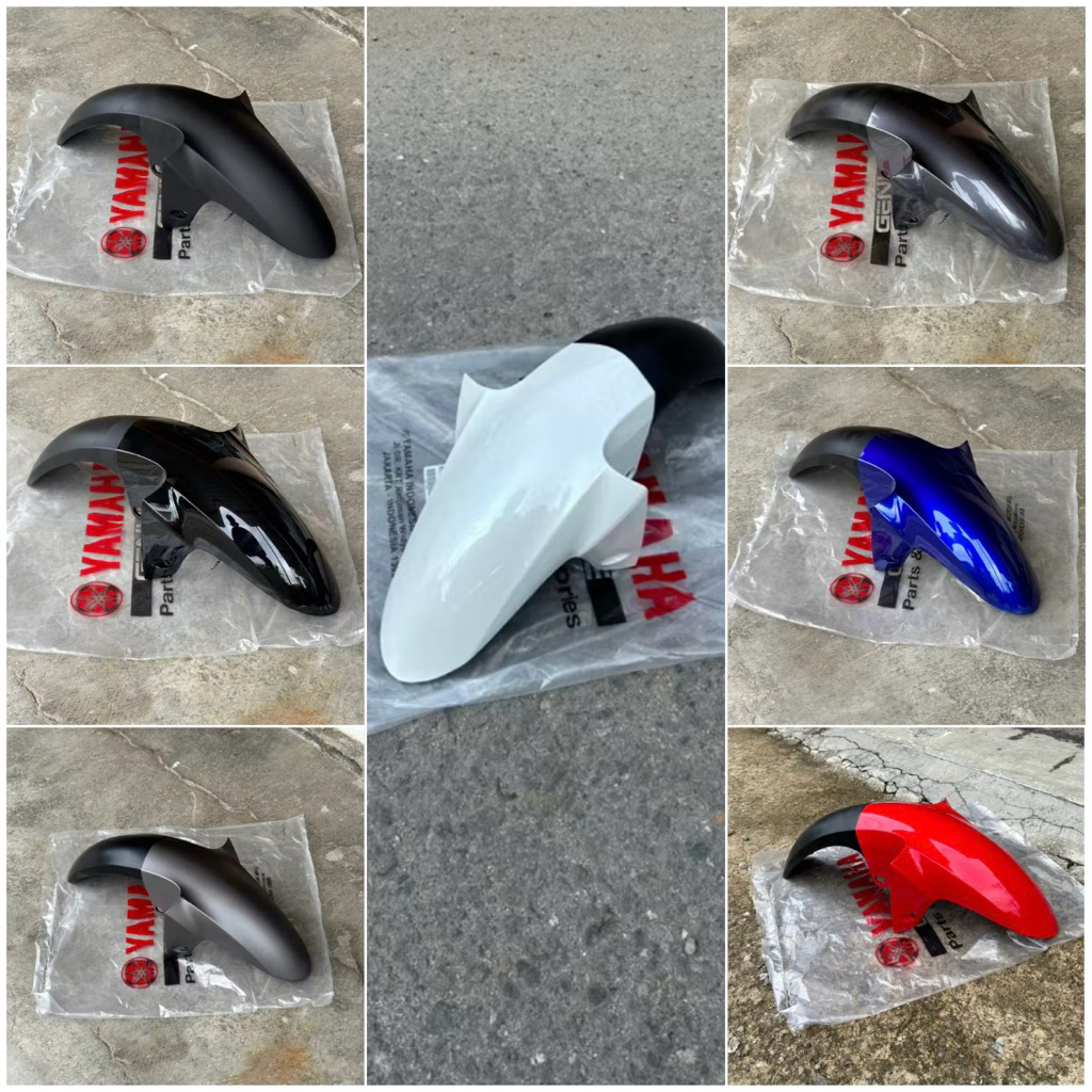 slebor spakbor depan yamaha original r15 old lama hitam black abu abu grey merah biru putih dop glos