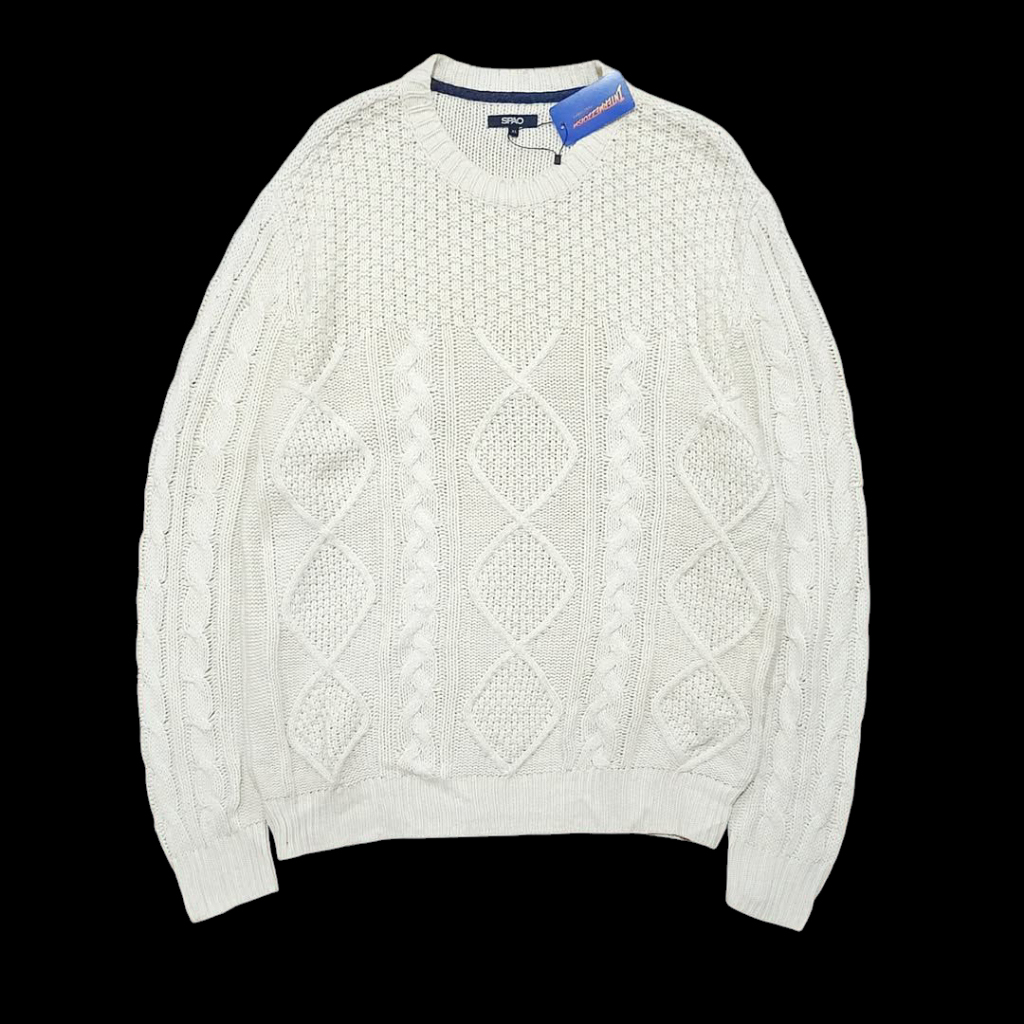 Spao 3D Cabel Pearl White Knitwear