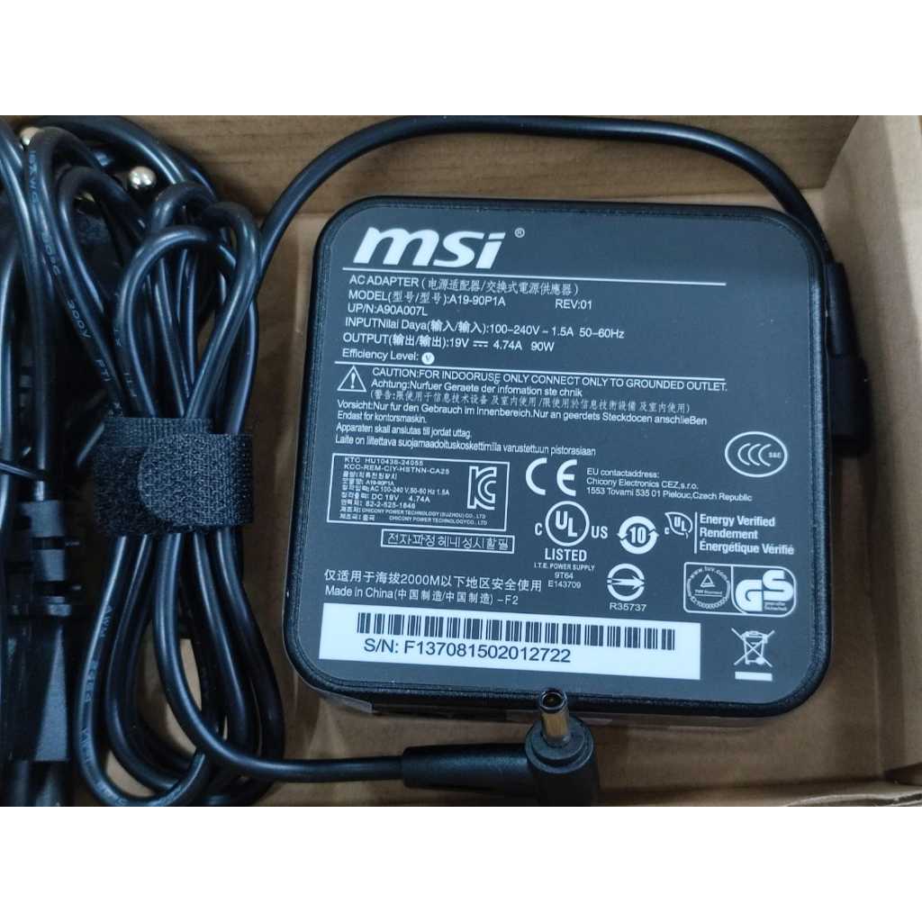 Adaptor Charger Laptop MSI Modern 14 C11M C12M C13M C7M 19V 4.74A 90W