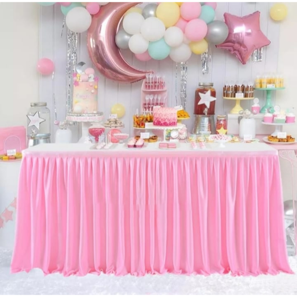 skirting pinggiran meja TINGGI 30cm dekorasi meja prasmanan penutup pinggir meja