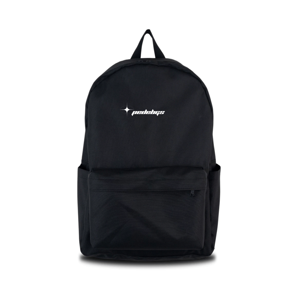 Tas Ransel Sekolah Pria Hitam Simpel Minimalis Tas Punggung Cowok Keren