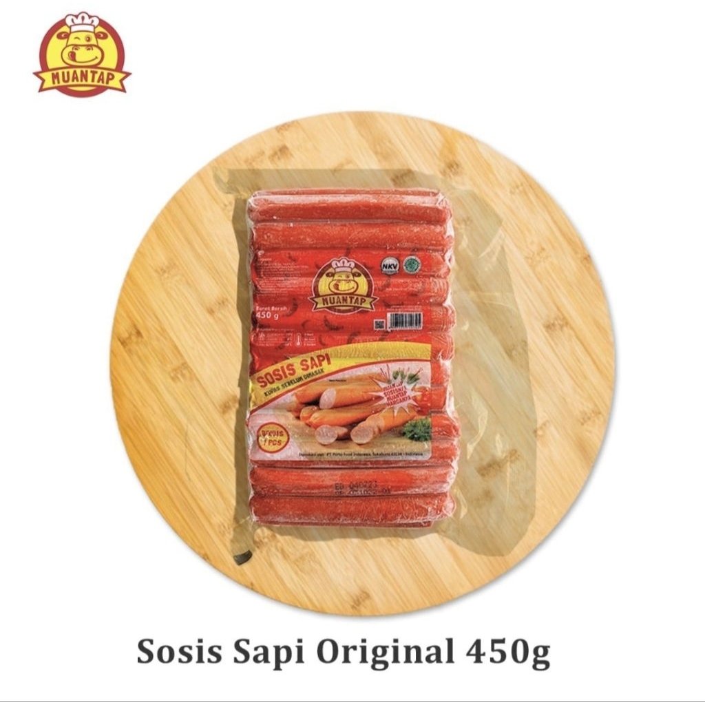 

Muantap Sosis Sapi Ori isi 24+1pc Berat 450Gram