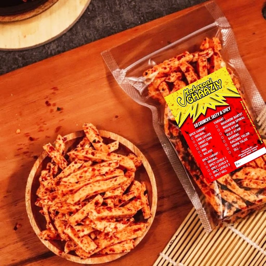 

BASRENG, Makaroni Ghaaziy Kemasan Plastik Pouch 80gr / Makaroni Kriuk / Makaroni KRESS / Makaroni Asli Malang