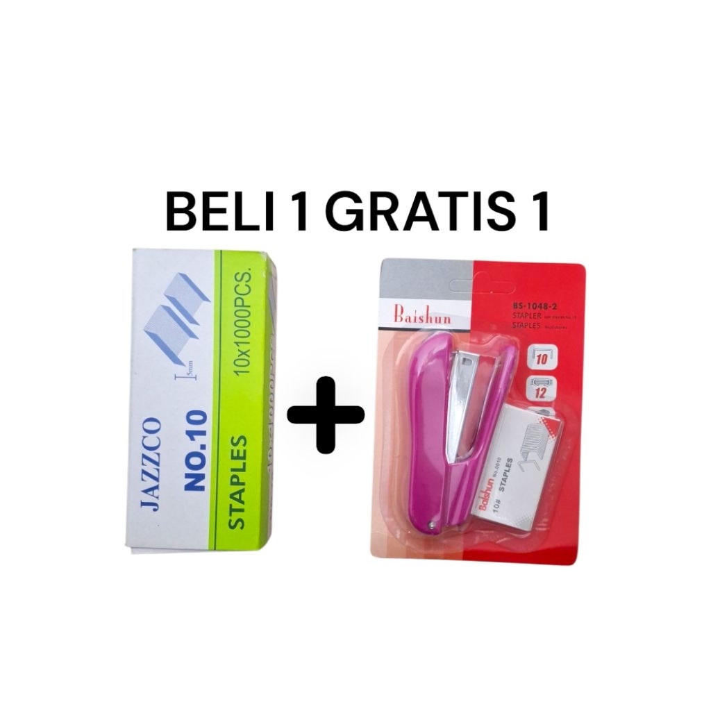 

PAKET 10 ISI Stapler No 10 Free Alat Stapler 1pcs/Isi Stapler/Refil Staples Kecil