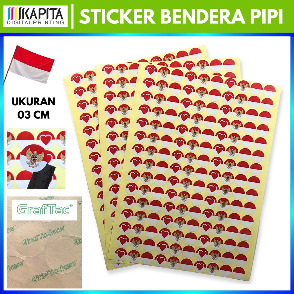 

( dapat 150pcs) Tempelan / Stiker Pipi Merah Putih Model Bulat untuk Karnaval atau Lomba 17 Agustus – Ukuran Anak & Dewasa