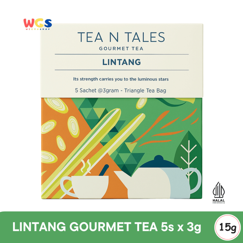 

Tea N Tales Gourmet Tea Lintang 15gr (5x3gr) – Teh Segitiga Rempah Serai & Kayu Secang Bertenaga