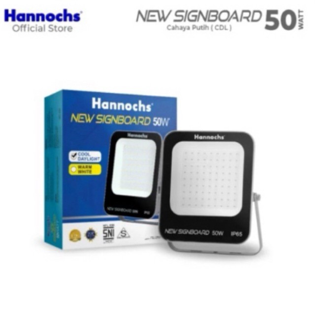 Hannochs LED Flood Light Signboard 50 Watt - Cahaya Kuning (WW/Warm White)