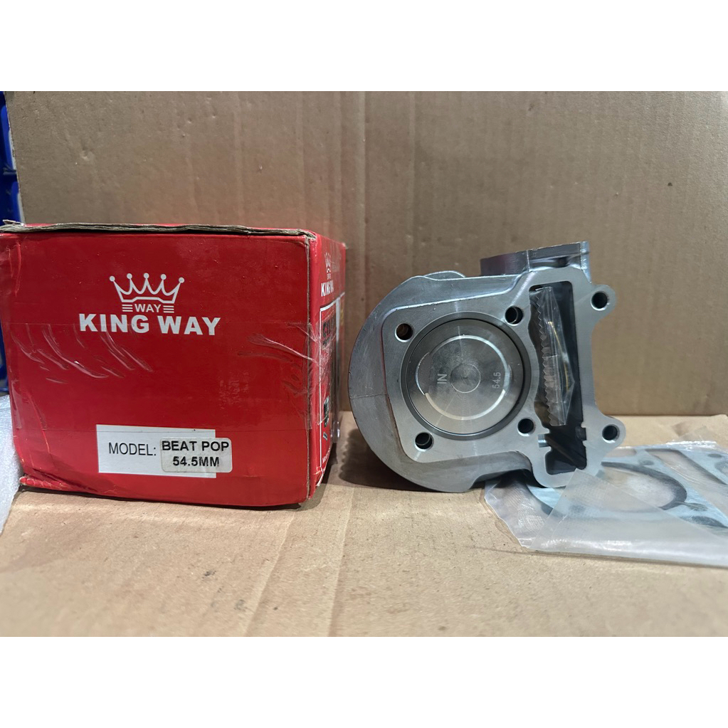KING WAY BLOK SEHER BEAT POP K44 54.5 RACING CYLINDER BLOK BORE UP XB PIN 14 LINER LUAR 57.5MM BEAT 