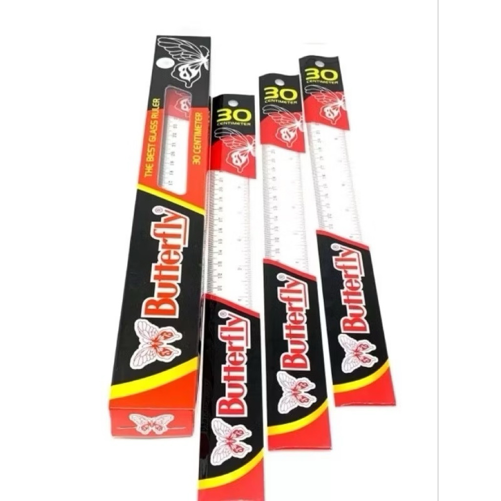 

ZIZAH | 12pcs PENGGARIS 30cm BUTTERFLY / SAFARI PLASTIK MIKA