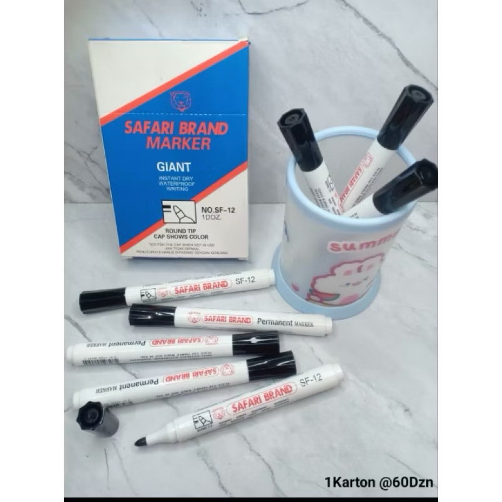 

ZIZAH I SPIDOL MARKER PERMANENT SAFARI BRAND - ISI 12 PCS
