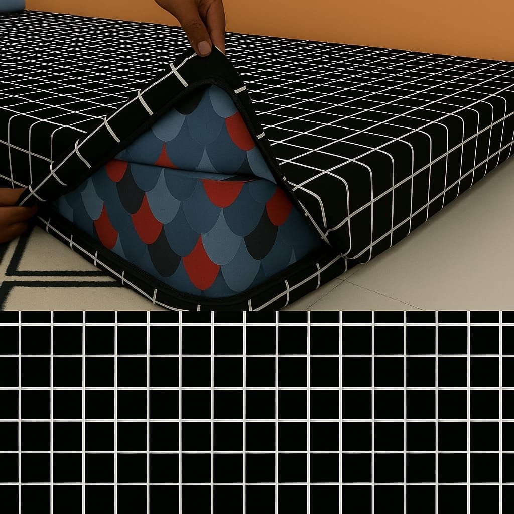 Sarung Kasur Resleting Homemade Semua Motif Kotak Square Ukuran 80×200 - 180×200