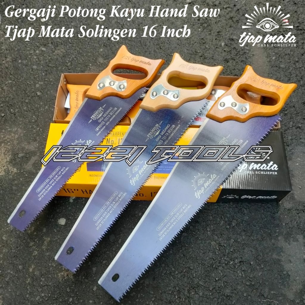 Gergaji Kayu Tajam 16 Inch Cap Mata Gergaji Tangan Potong Kayu Hand Saw Tjap Mata Solingen