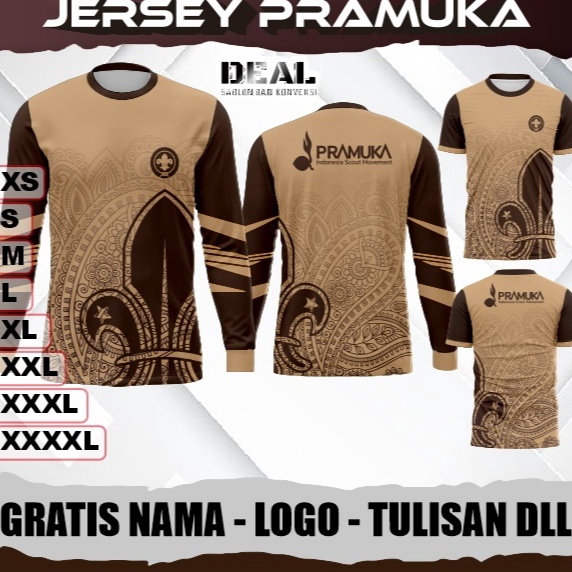 Jersey Pramuka Kaos Pramuka Printing Custom Gratis Nama Logo Tulisan Dll