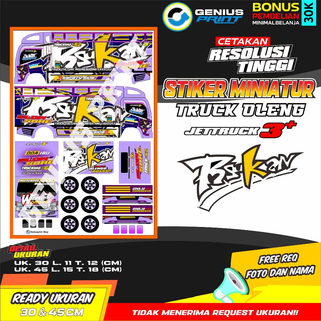 

STIKER MINIATUR TRUK OLENG MOTIF Berkah Mulya | Blusukan | Cabe Junior | Driver Muda | Duta Sayur | Eagle Transport | Karya Muda