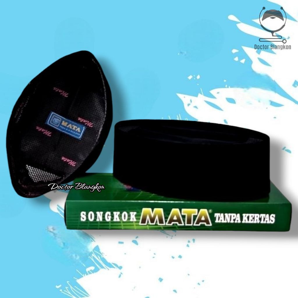Kopiah Hitam Polos Mata AC Original | Peci Songkok Nasional Beludru Halus Set Perlengkapan Sholat