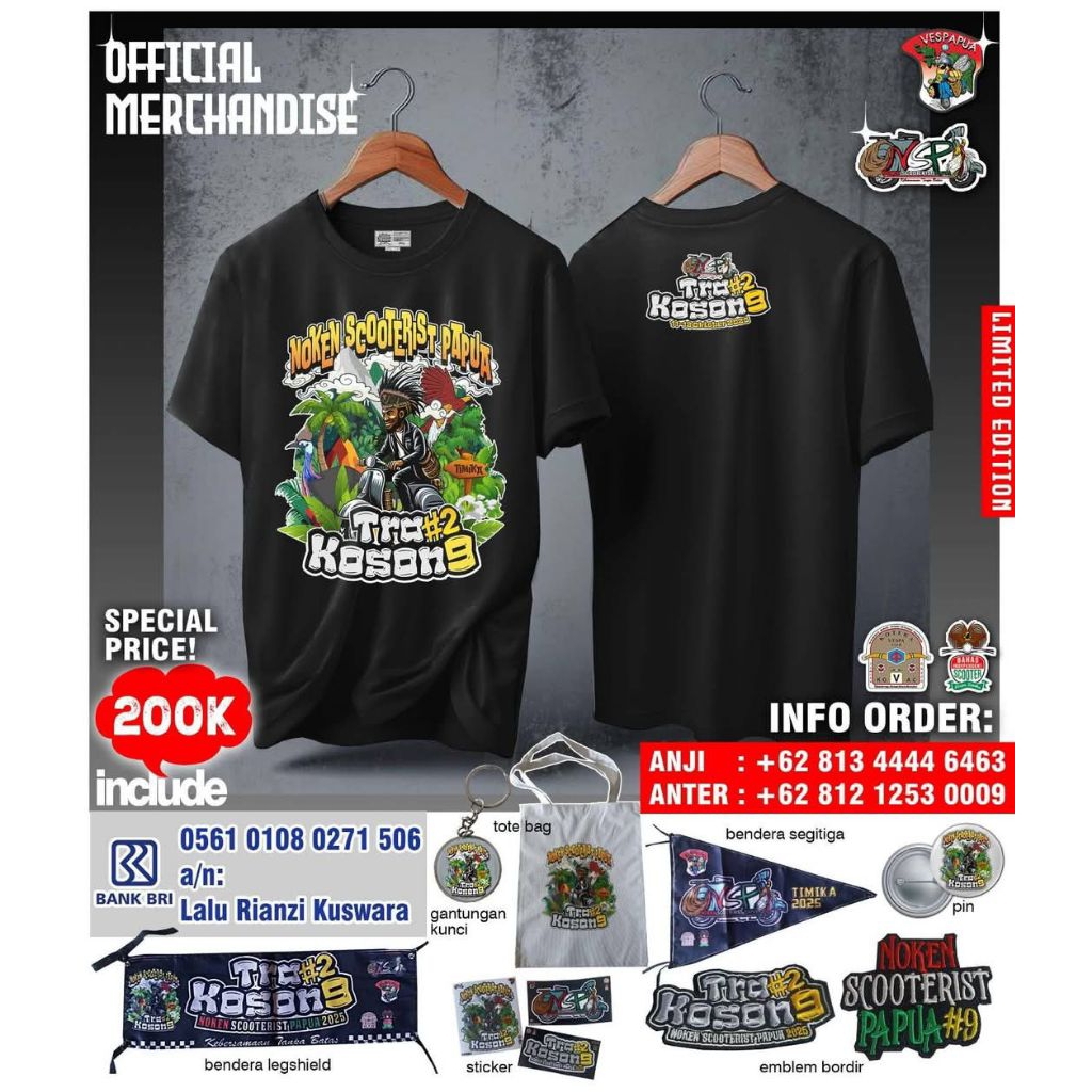 T shirt Noken Scooterist Papua