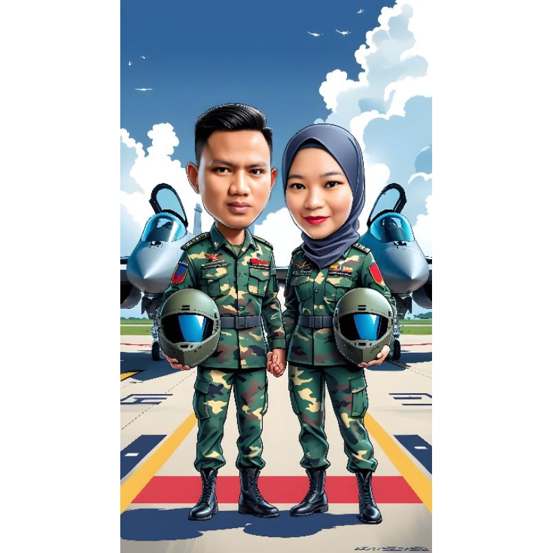 Edit Foto Keluarga Wajah Karikatur AI | Desain Custom Cepat