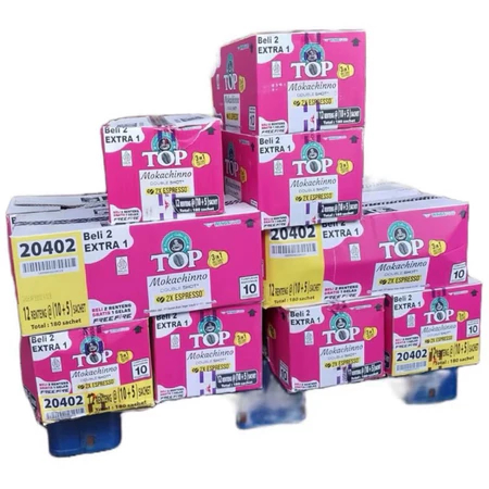 

TOP MOKACHINO Dus(180pcs)(12renceng) Free gelas plastik